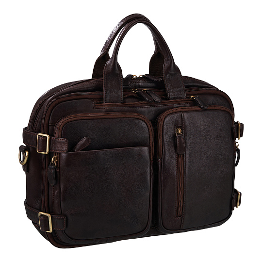 Сумка-рюкзак для документов темно-коричневая Dr.Koffer B402782-248-09