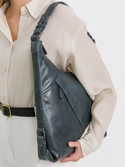 Женская сумка Dr.Koffer из натуральной кожи голубая