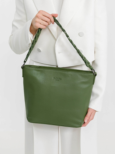 Женская сумка Dr.Koffer из натуральной кожи зеленая