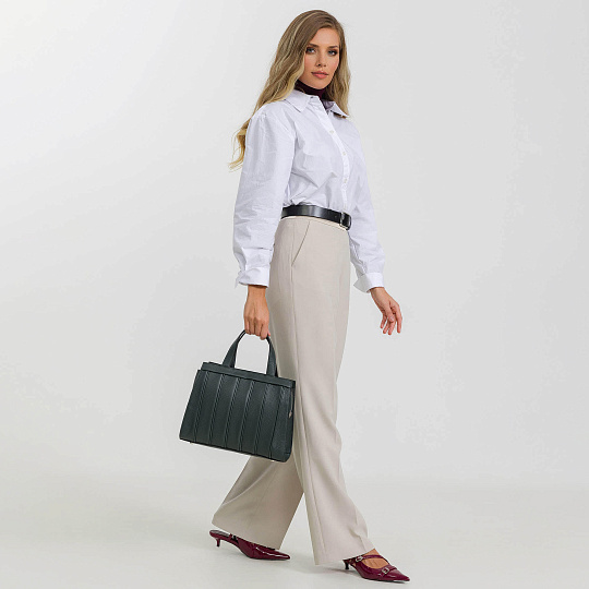 Женская сумка Dr. Koffer из натуральной кожи зеленая