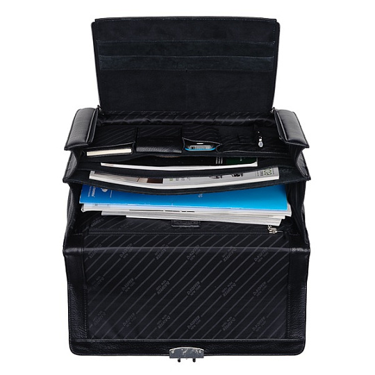 Портфель Dr.Koffer из натуральной кожи черный