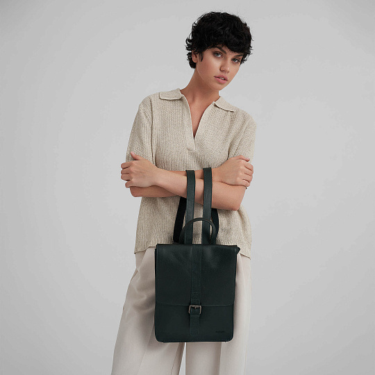 Рюкзак Dr.Koffer из натуральной кожи зеленый