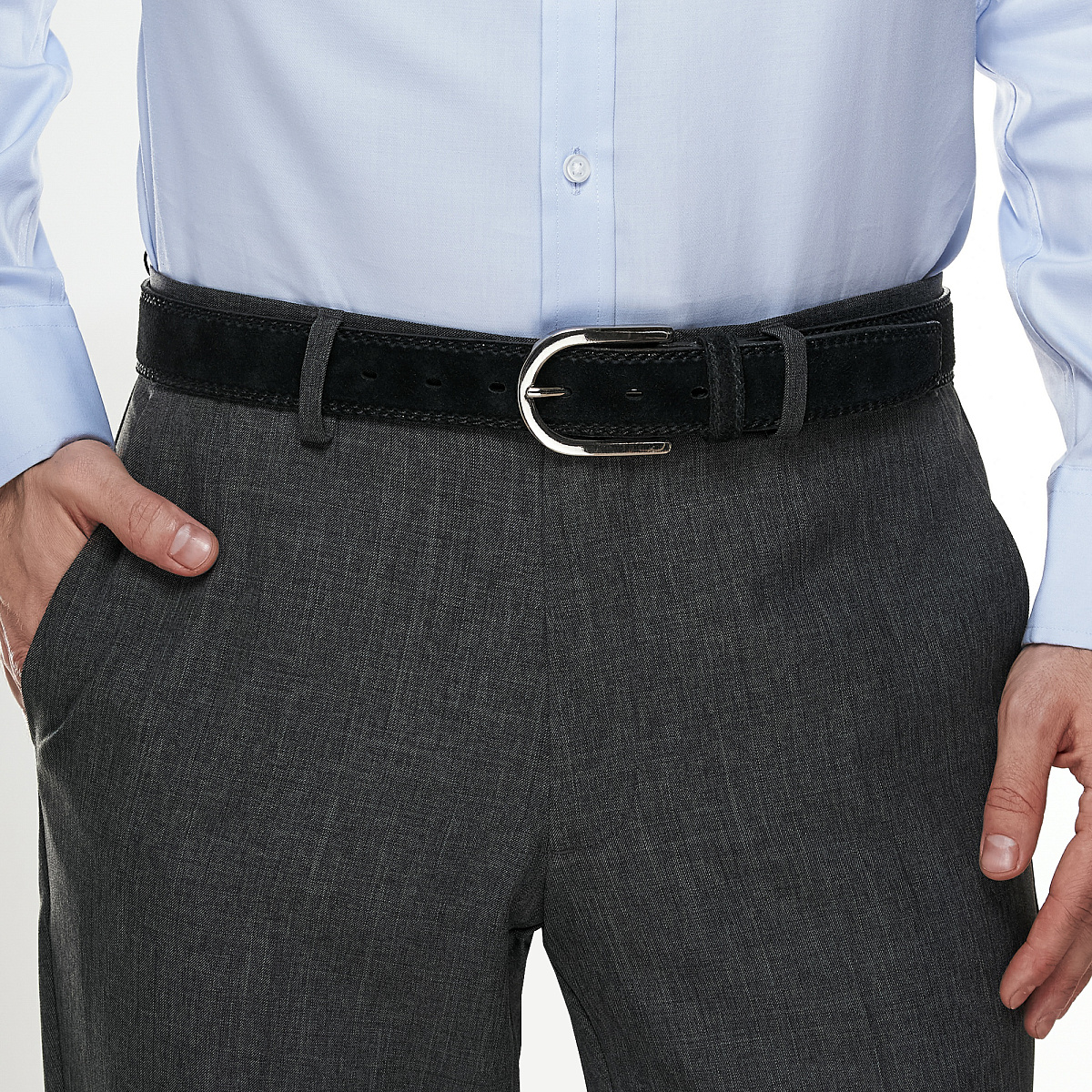 Ремень Dr. Koffer из натуральной кожи черный