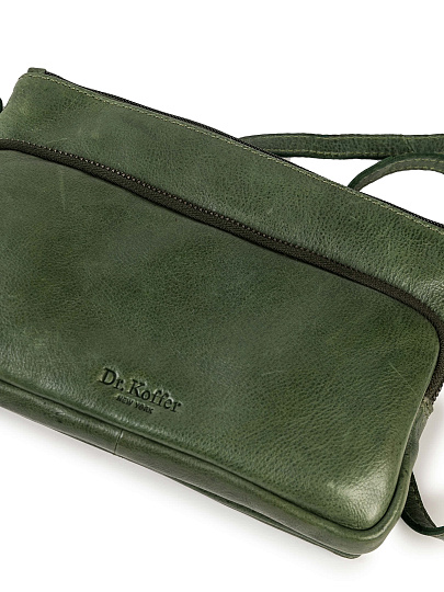 Сумка через плечо Dr.Koffer из натуральной кожи зеленая