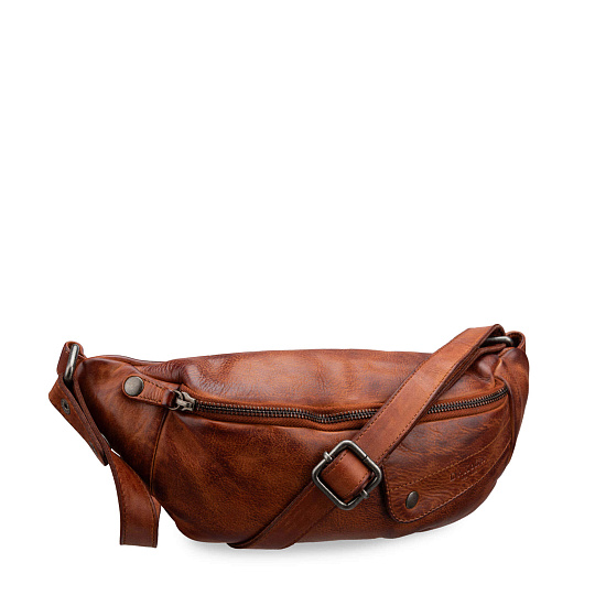 Сумка на пояс Dr. Koffer из натуральной кожи коричневая