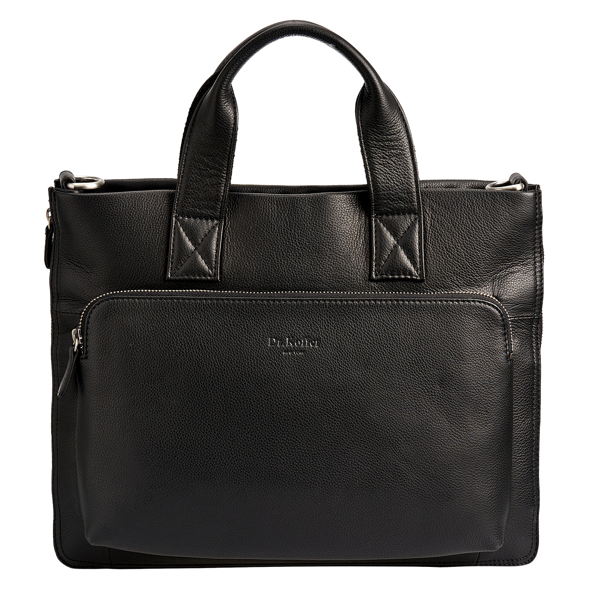 Деловая сумка Dr.Koffer из натуральной кожи черная
