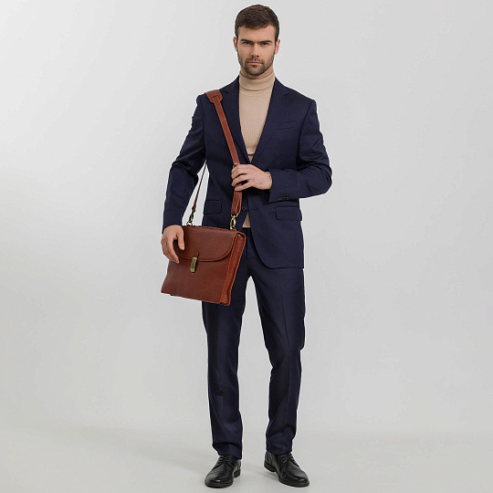 Портфель Dr.Koffer из натуральной кожи светло-коричневый