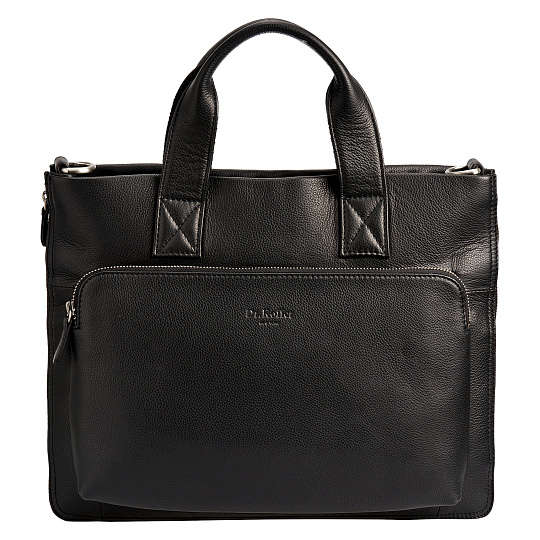 Деловая сумка Dr.Koffer из натуральной кожи черная