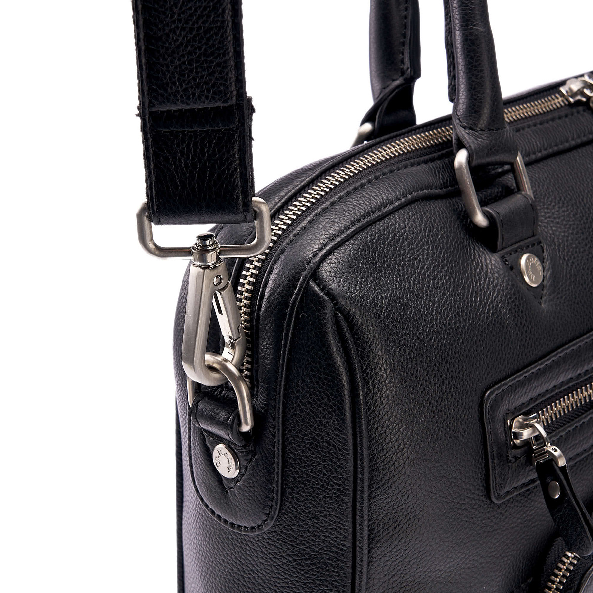 Деловая сумка Dr.Koffer из натуральной кожи черная