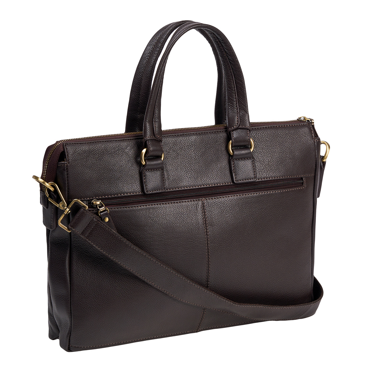 Деловая сумка Dr.Koffer из натуральной кожи темно-коричневая