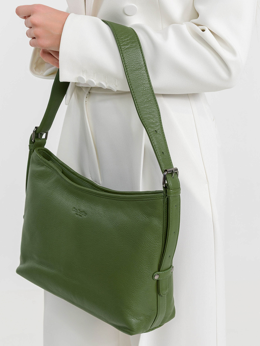 Женская сумка Dr.Koffer из натуральной кожи зеленая