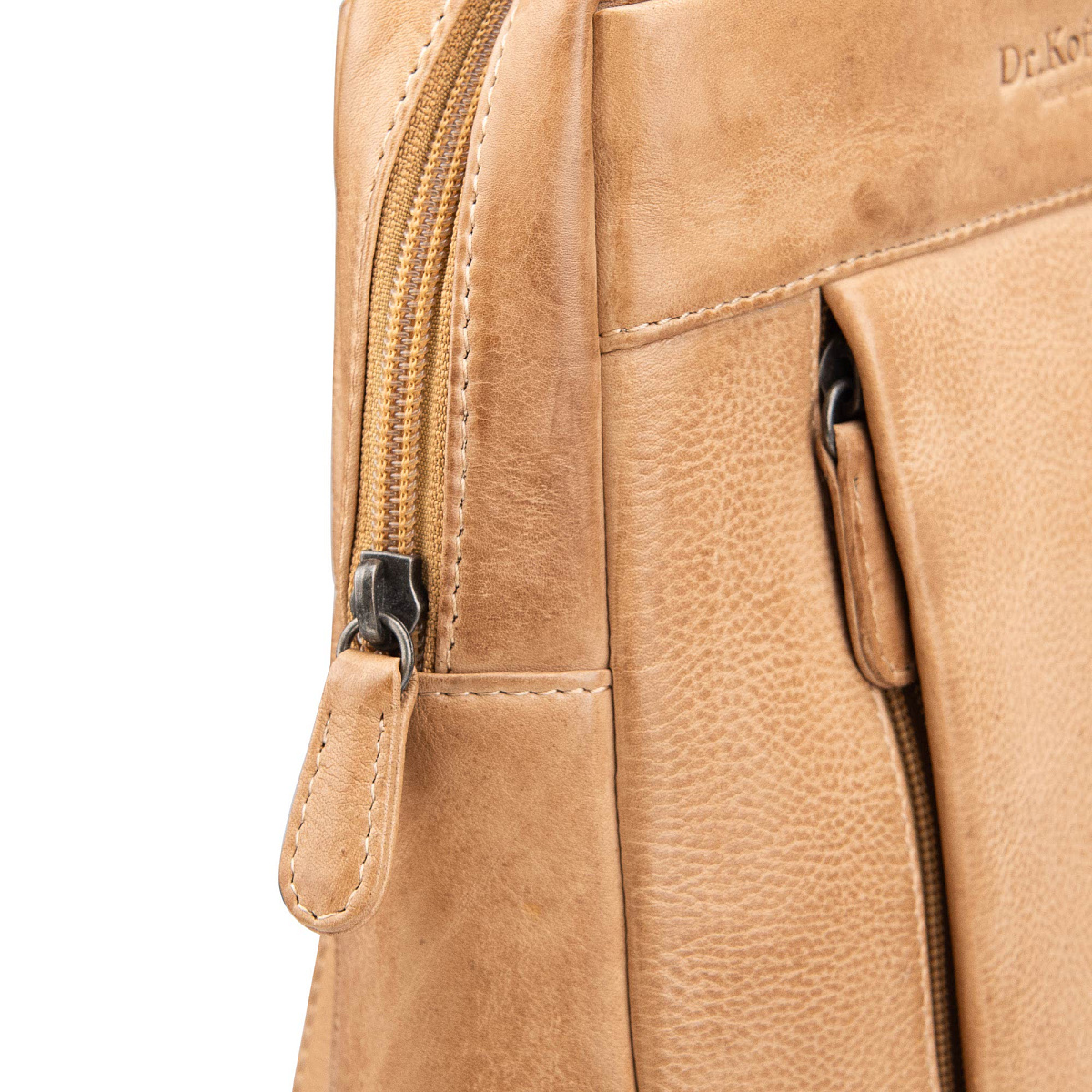 Рюкзак Dr.Koffer из натуральной кожи бежевый