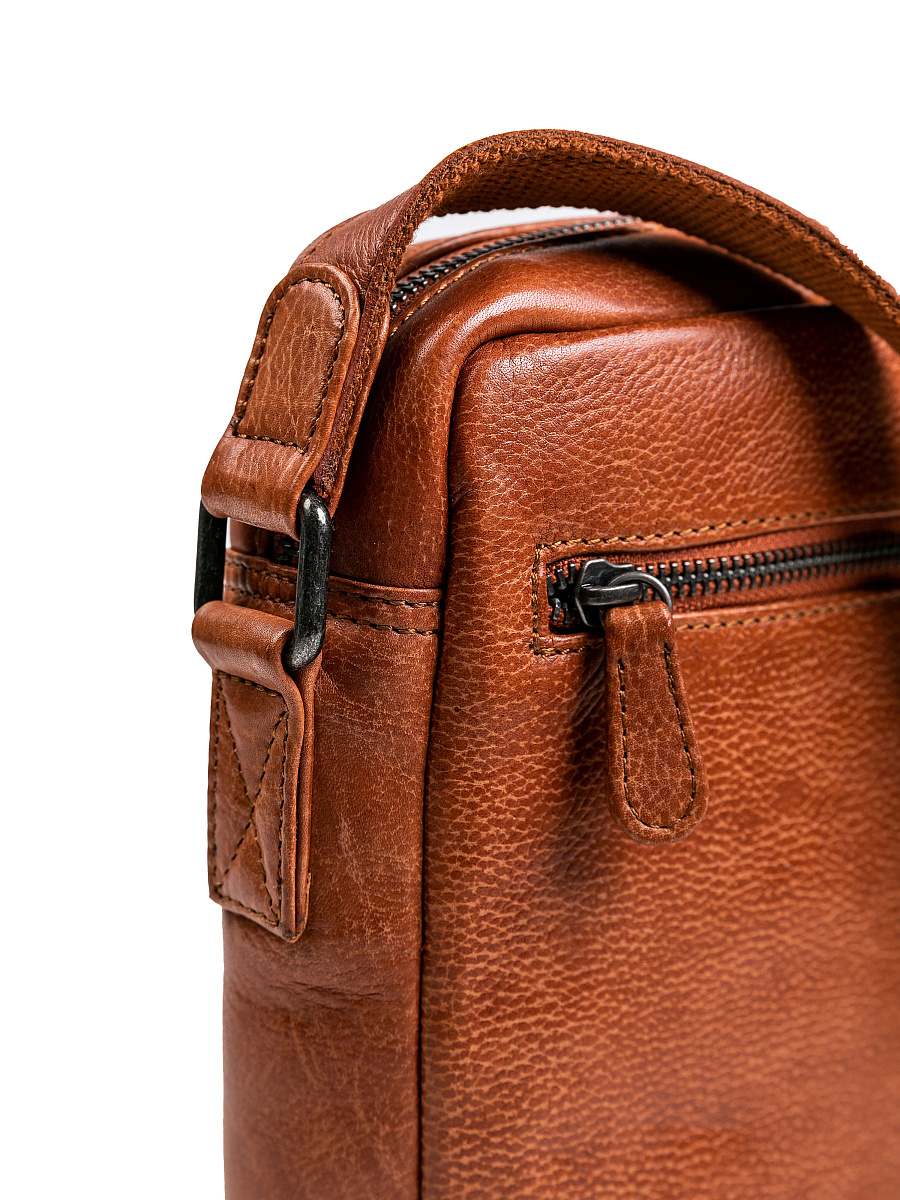 Сумка через плечо Dr.Koffer из натуральной кожи коричневая