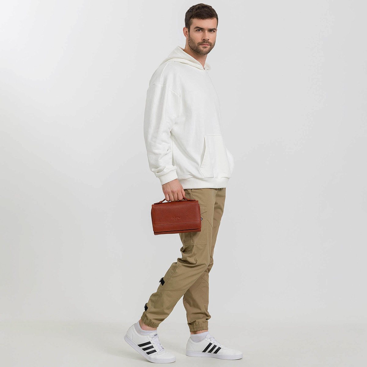 Сумка барсетка из натуральной кожи Dr. Koffer коричневая