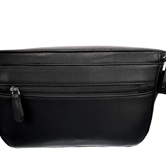 Сумка на пояс Dr. Koffer из натуральной кожи черная