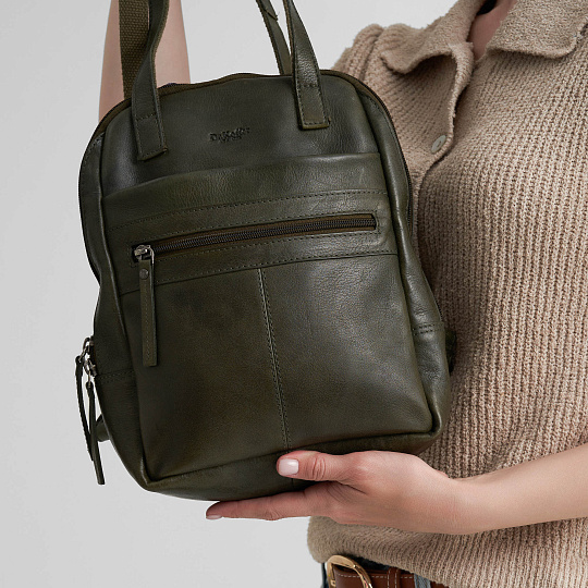 Рюкзак Dr.Koffer из натуральной кожи зеленый