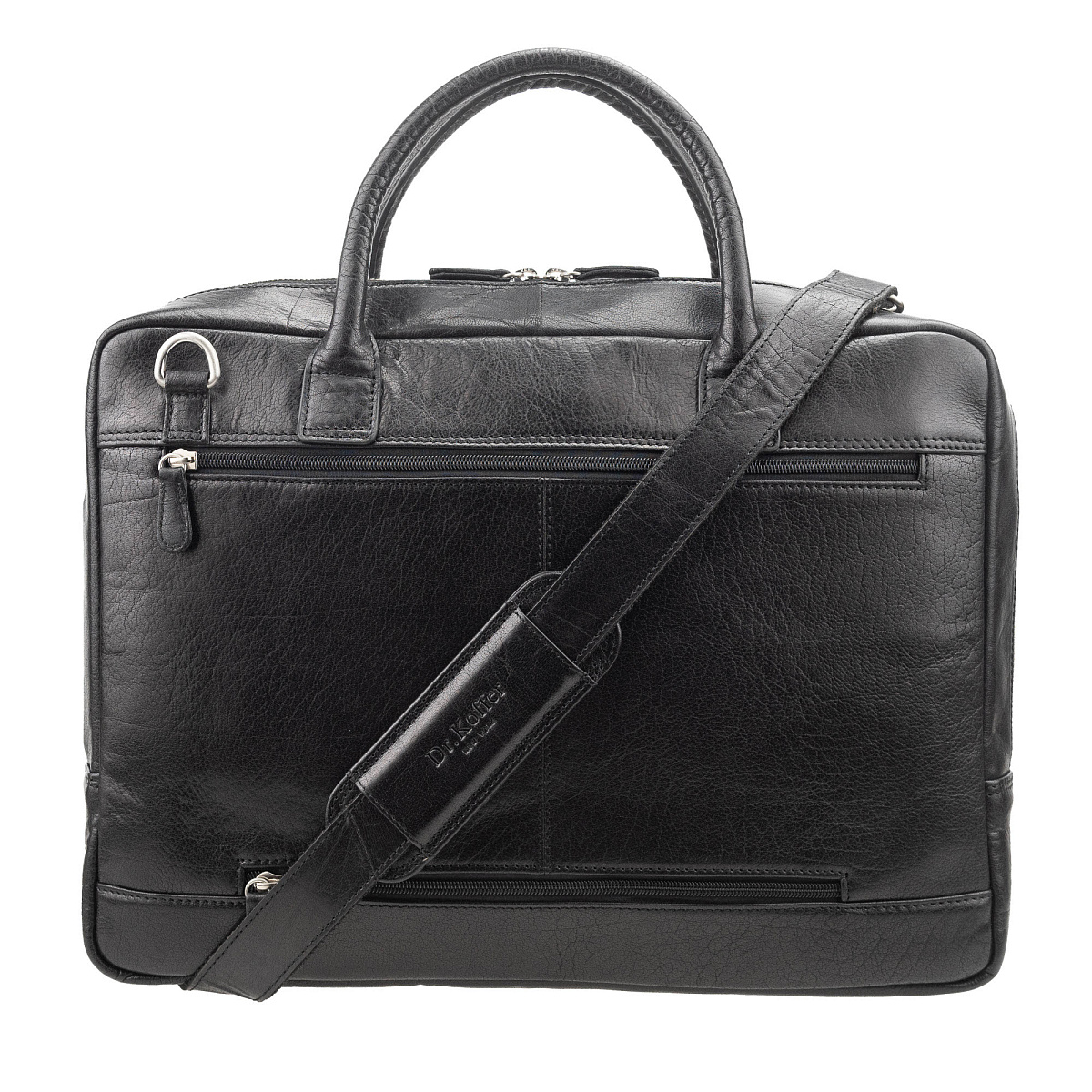 Деловая сумка Dr. Koffer из натуральной кожи черная