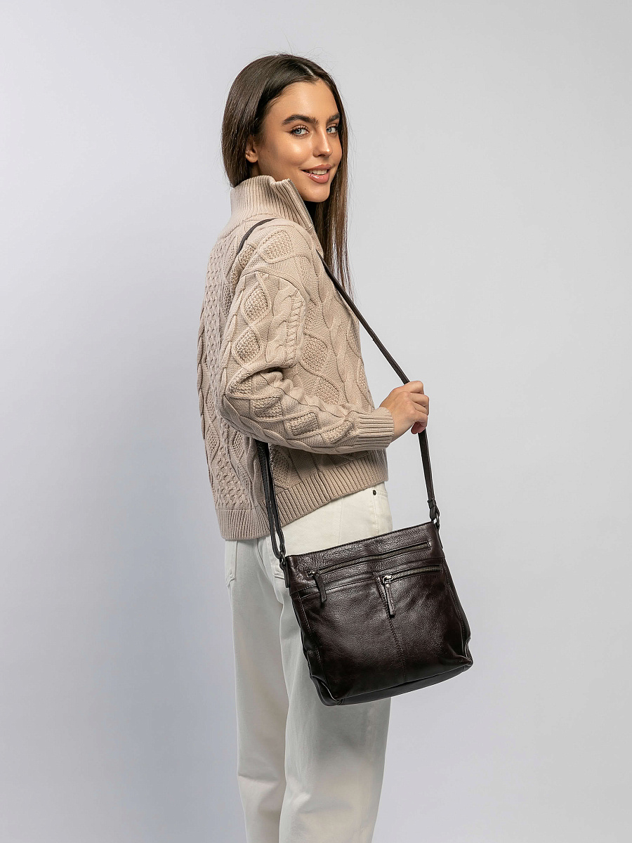 Сумка через плечо Dr.Koffer из натуральной кожи коричневая