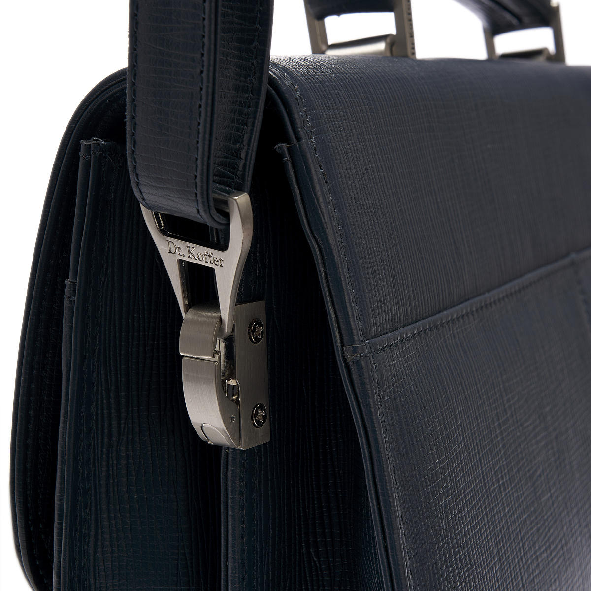 Портфель Dr.Koffer из натуральной кожи синий