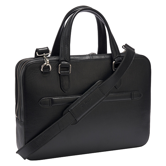 Деловая сумка Dr.Koffer из натуральной кожи черная