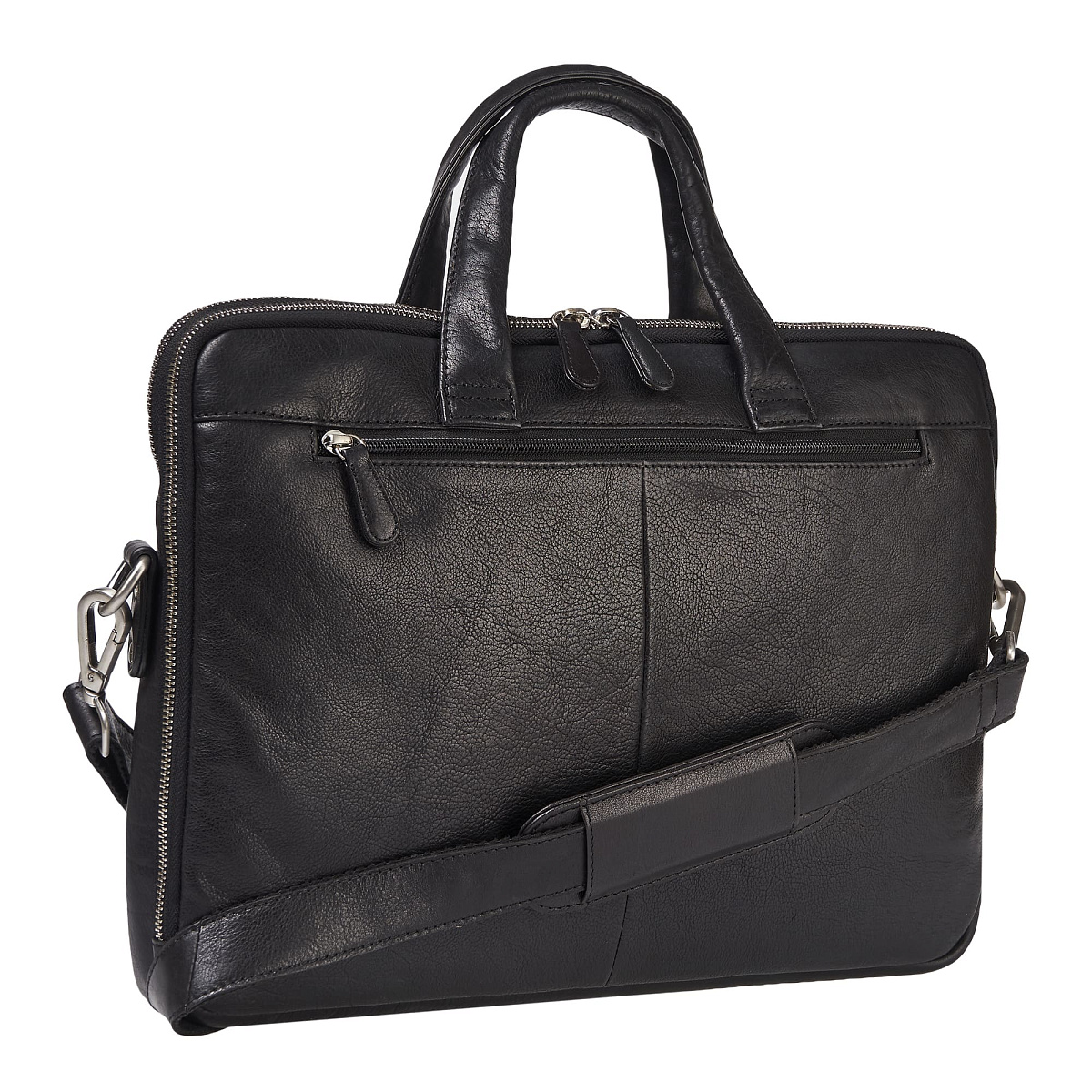 Деловая сумка Dr.Koffer из натуральной кожи черная