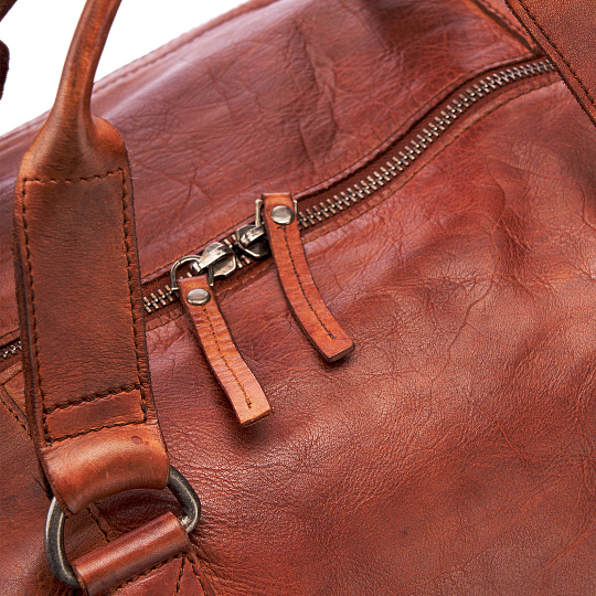 Сумка дорожная Dr.Koffer из натуральной кожи коричневая