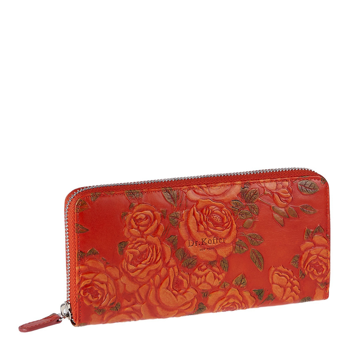 Портмоне Dr.Koffer из натуральной кожи оранжевое