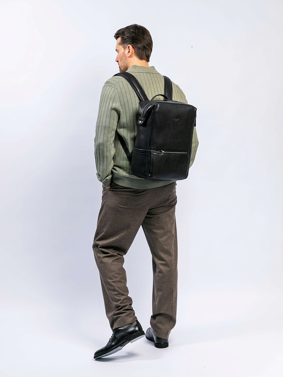 Рюкзак Dr. Koffer из натуральной кожи черный