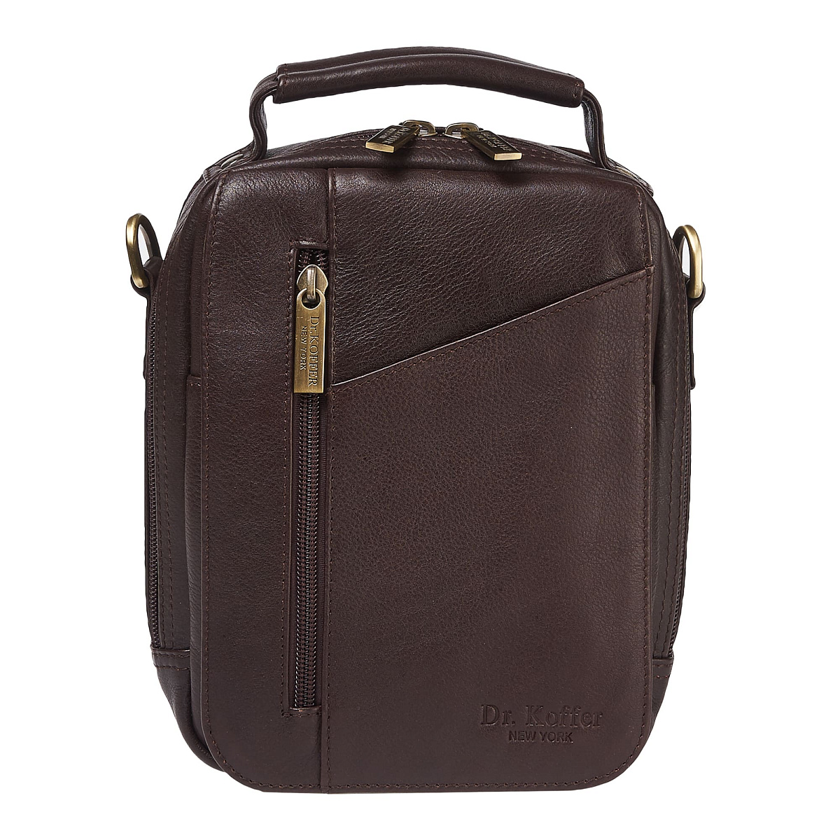 Сумка через плечо Dr.Koffer из натуральной кожи коричневая