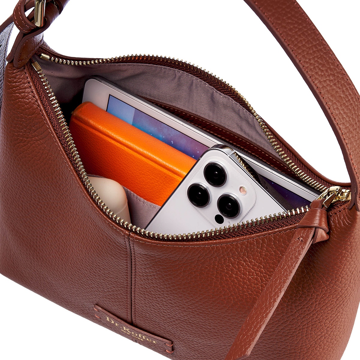 Женская сумка  Dr. Koffer из натуральной кожи коричневая