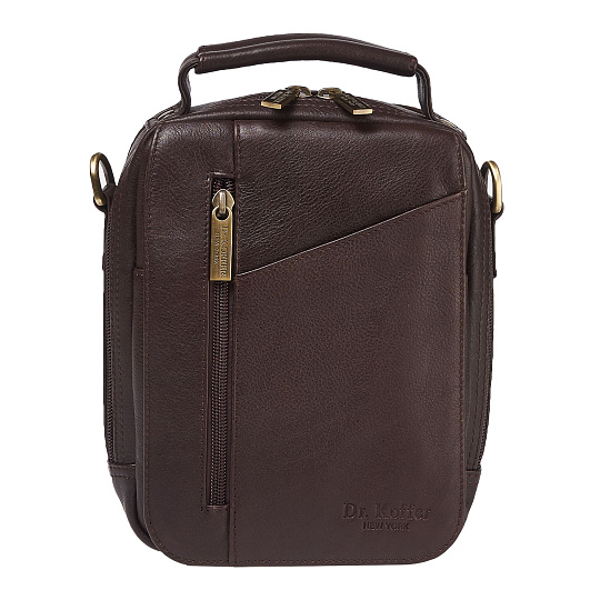 Сумка через плечо Dr.Koffer из натуральной кожи коричневая