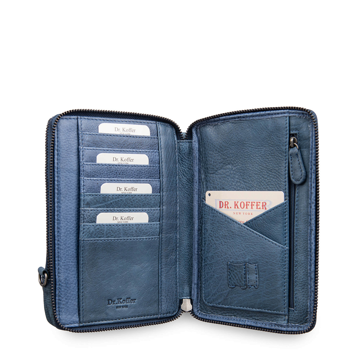 Сумка через плечо Dr.Koffer из натуральной кожи синяя