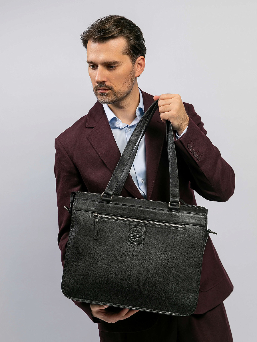 Женская сумка Dr.Koffer из натуральной кожи черная