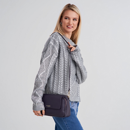 Женская сумка  Dr. Koffer из натуральной кожи фиолетовая