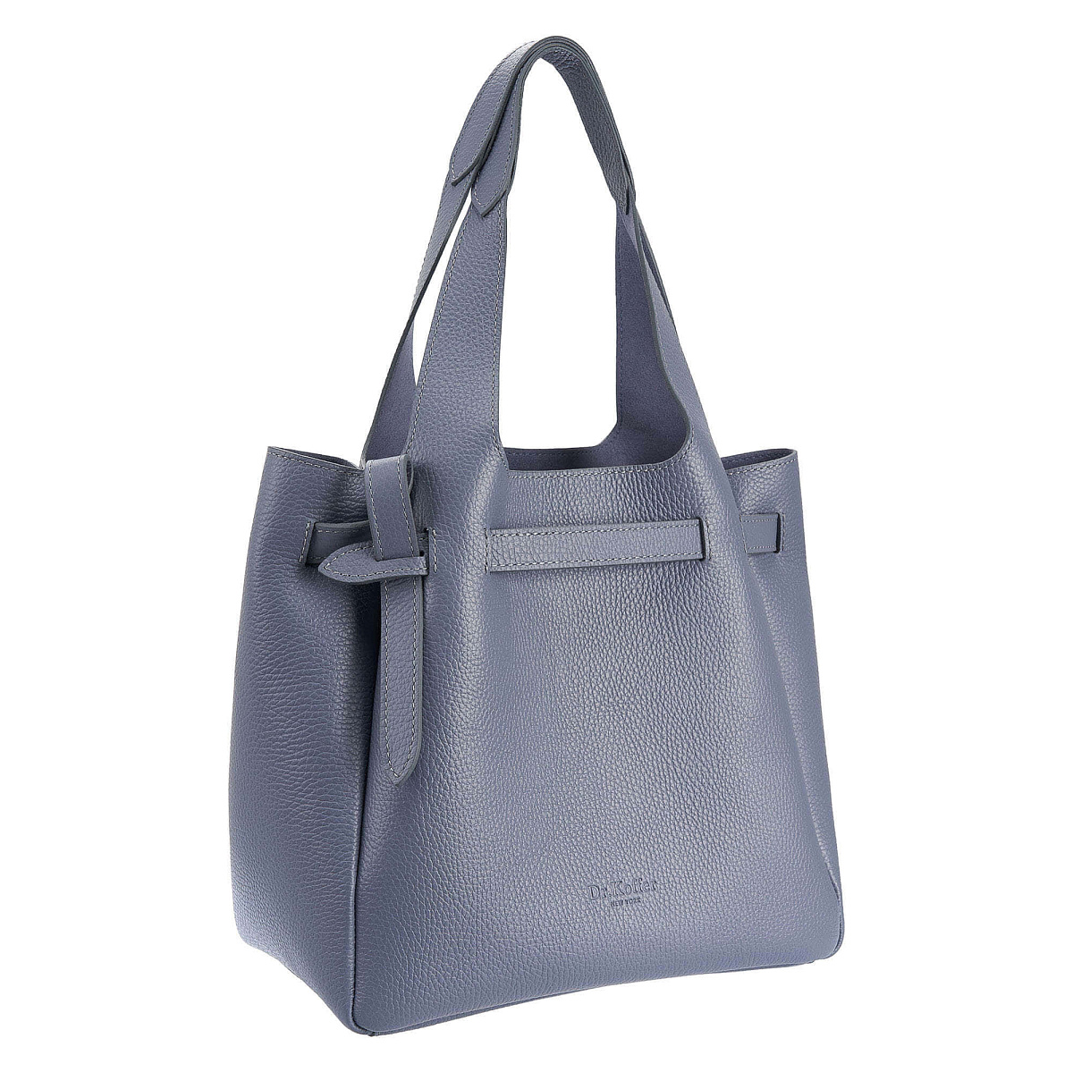 Женская сумка Dr. Koffer из натуральной кожи серая