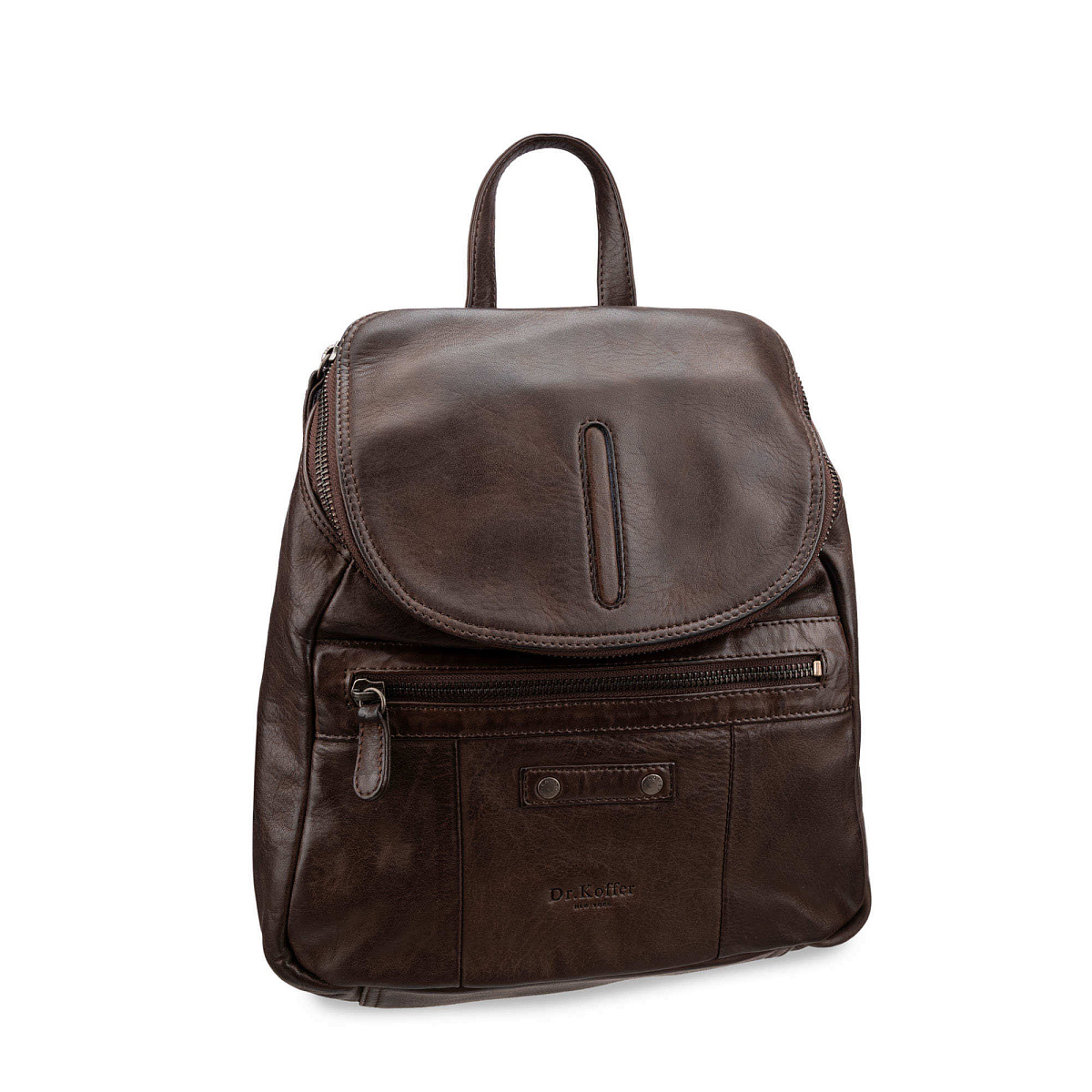 Рюкзак Dr.Koffer из натуральной кожи темно-коричневый