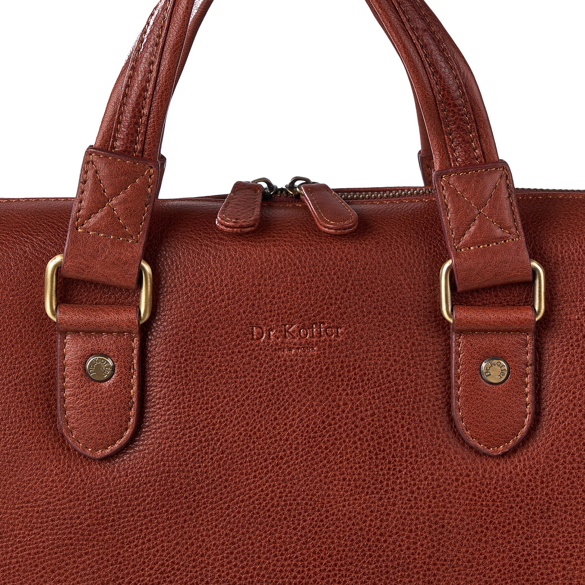 Деловая сумка Dr.Koffer из натуральной кожи коричневая