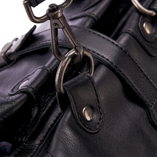 Сумка дорожная Dr.Koffer из натуральной кожи черная