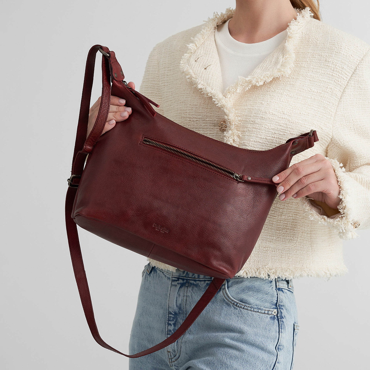 Женская сумка Dr. Koffer из натуральной кожи бордовая