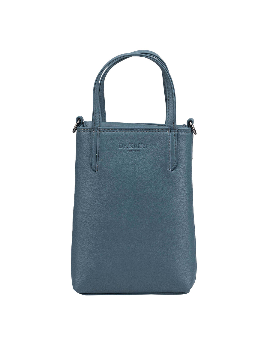 Сумка через плечо Dr.Koffer из натуральной кожи голубая