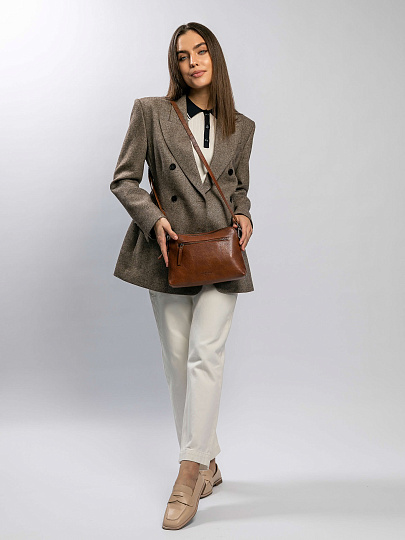 Женская сумка Dr.Koffer из натуральной кожи коричневая