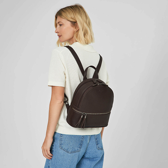 Рюкзак Dr.Koffer из натуральной кожи темно-коричневый