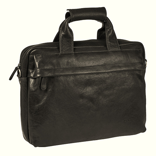 Деловая сумка Dr.Koffer из натуральной кожи черная