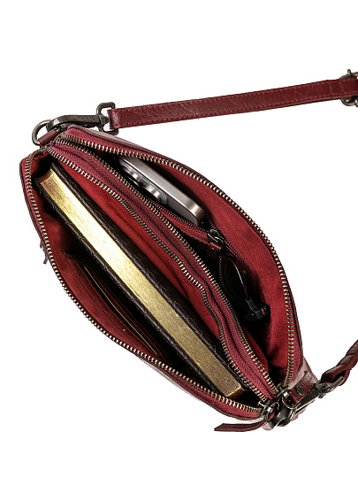 Женская сумка Dr.Koffer из натуральной кожи бордовая