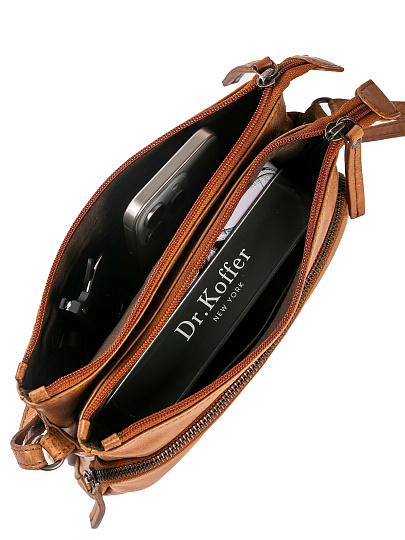 Сумка через плечо Dr.Koffer из натуральной кожи коричневая