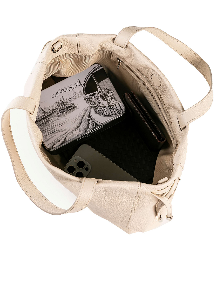 Женская сумка Dr. Koffer из натуральной кожи белая