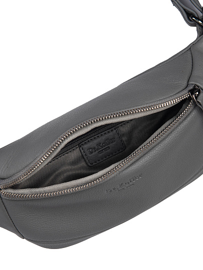 Сумка на пояс Dr. Koffer из натуральной кожи серая