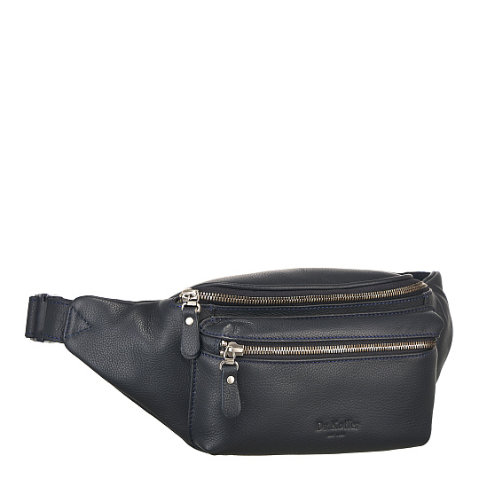 Сумка на пояс Dr. Koffer из натуральной кожи синяя