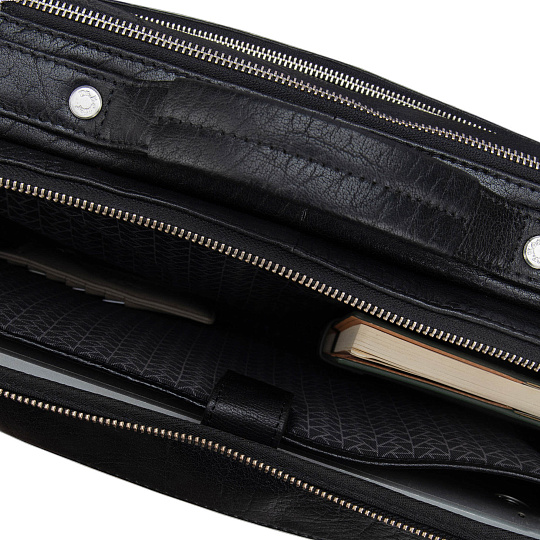 Деловая сумка Dr. Koffer из натуральной кожи черная