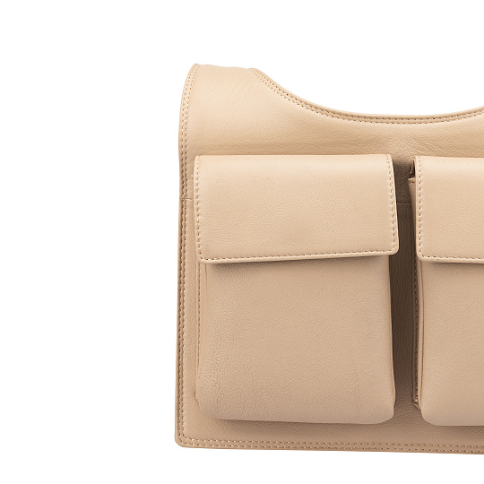 Сумка через плечо Dr.Koffer из натуральной кожи бежевая